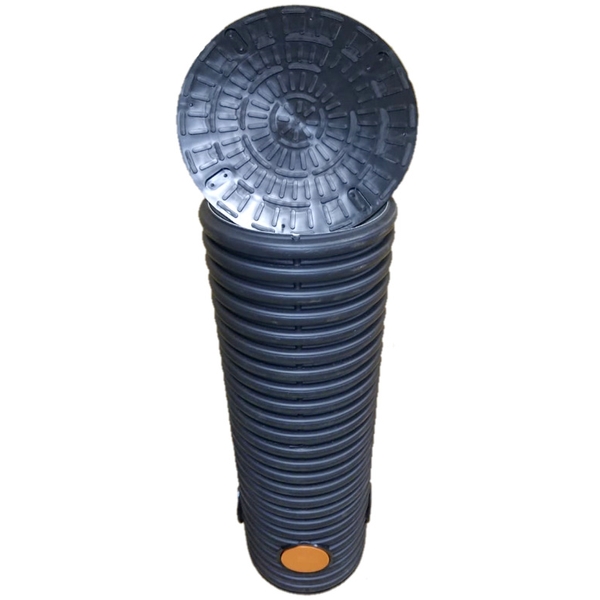 Колодец дренажный смотровой в сборе Агросток 340/300х1000 мм с тремя манжетами 110 мм, дном и люком 42825